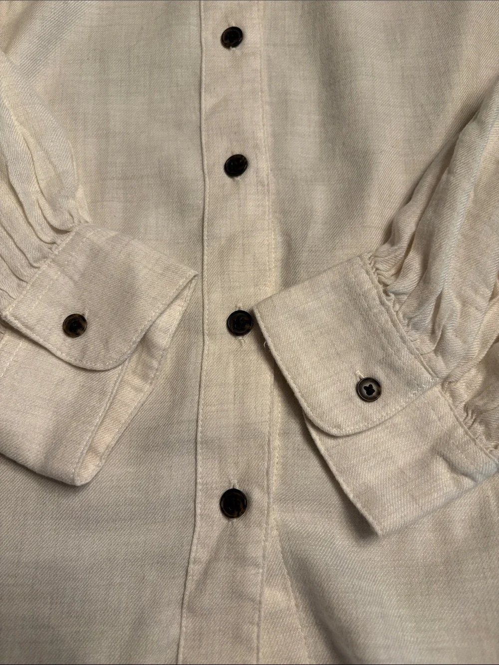 Madewell Stand-Collar Button-Up Shirt in Flannel ivory women’s Size M NWT